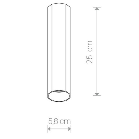 Spot sufitowy kanciasta tuba POLY M czarny śr. 5,8cm