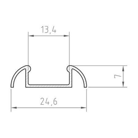 Profil LED P2-1 100cm szer. 13 | do osłonek C1/C4 | biały