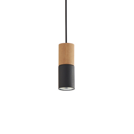 Nowoczesna lampa wisząca ELIT WOOD BLACK GU10 50W | czarny drewno