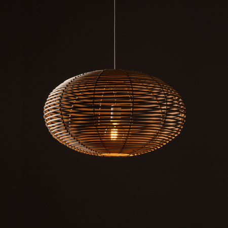 Lampa wisząca RATTAN M śr. 60cm E27 | naturalne drewno/biały