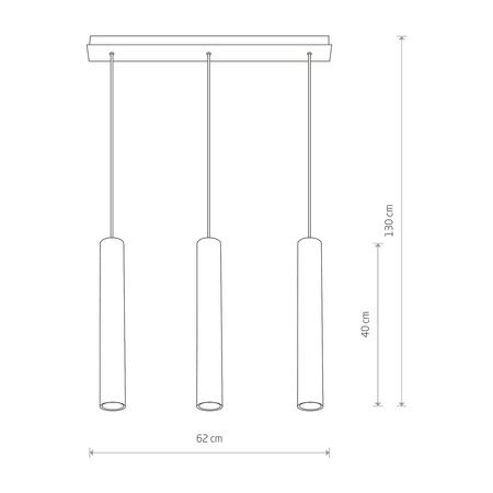 Lampa wisząca EYE III wys. 130cm 3xGU10  | mosiądz 7863