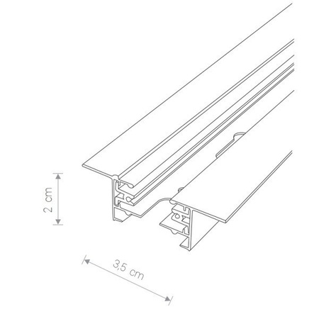 Podtynkowy profil szyna PROFILE RECESSED TRACK biała 2m 9014