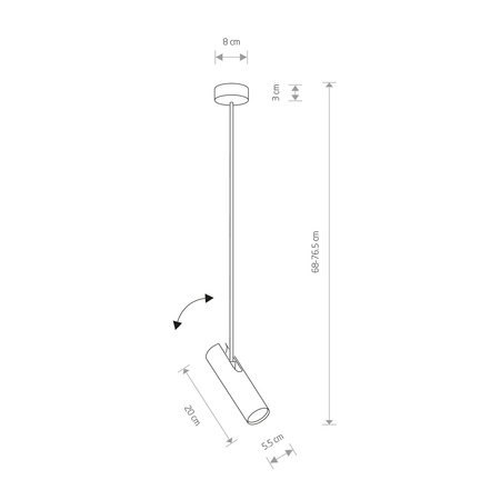 Lampa sufitowa EYE SUPER WHITE B 77cm 6490