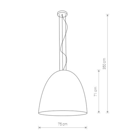 Lampa wisząca tuba nad stół EGG XL czarny/złoty śr. 75cm 9026