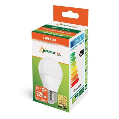 Żarówka LED E27 230V 8W 3000K biała ciepła | Biala