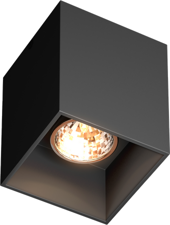 Lampa sufitowa SQUARE SPOT 50475-BK-N kwadrat 8,2cm | Czarny
