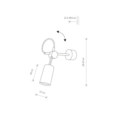 EYE graphite I kinkiet S 21cm 5655 5655