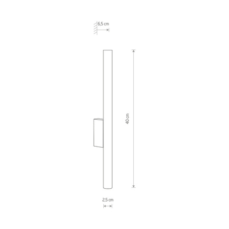 Kinkiet LASER WALL 40cm 2xG9 | czarny 8047