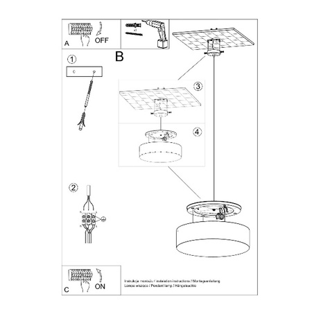 Lampa Wisząca ARENA 45 PVC Stal szara 3 x 15W LED, SL.0119