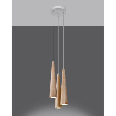 Lampa wisząca SULA 3P, naturalne drewno/biały, 3x40W GU10, SL.1101