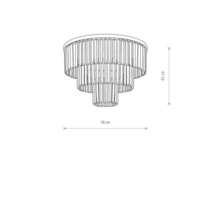 Żyrandol CRISTAL SILVER M szer. 56cm 9xE14 | czarny