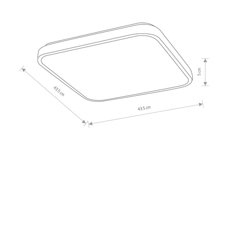 Plafon AGNES SQUARE LED PRO szer. 43,5cm 32W barwa ciepła 3000K | czarny 10985