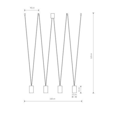 Lampa wisząca regulowana MORE EYE IV 160cm 4xGU10 | czarny