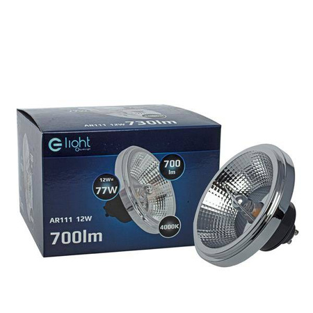 Żarówka LED 12W AR111 GU10 4000K czarna z odbłyśnikiem EKZA3407