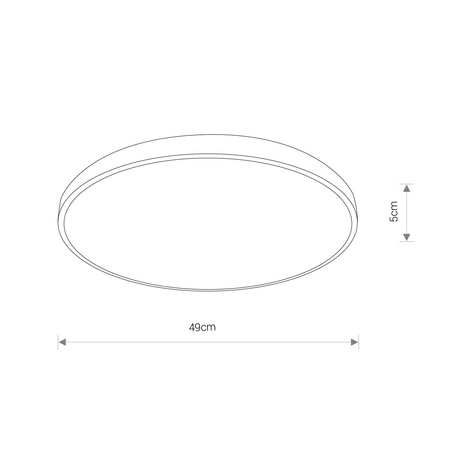 Plafon AGNES ROUND LED śr. 48,5cm 32W IP44 barwa ciepła 3000K | czarny 