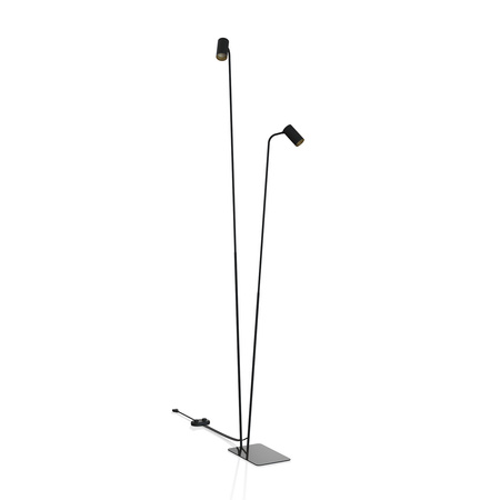 Lampa podłogowa podwójna MONO 120cm 2xGU10 | czarny/złoty 7718