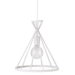 Lampa wisząca NOWUM biała druciany stożek 31cm