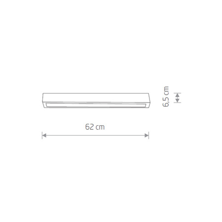 STARY MODEL STRAIGHT LED graphite ceiling dł. 60cm | grafit 9626