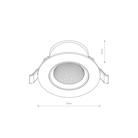 Lampa punktowa podtynkowa EGINA LED szer. 14cm 15W barwa ciepła 3000K | biały 10555