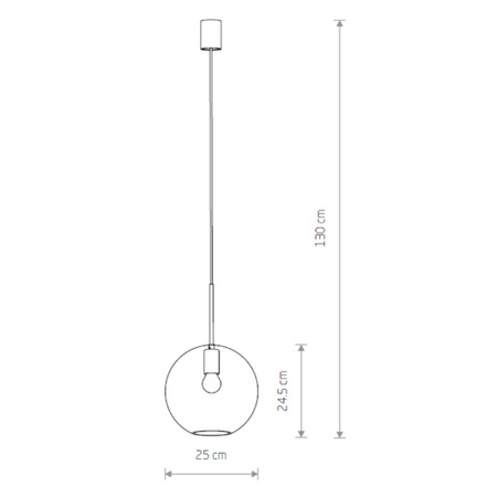 Lampa wisząca SPHERE L śr.25 cm E27 | czarny