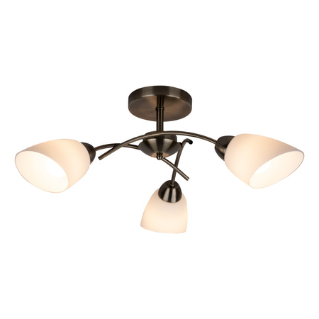 Lampa Sufitowa Viletta 3xE27 Max.60W Patyna Metal/Białe Szkło 8141311