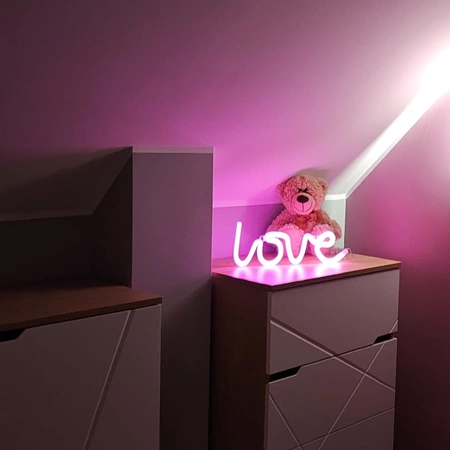 Lampka do pokoju dziecka dla nastolatka LOVE NEON LED na baterie