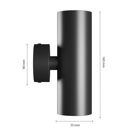 Kinkiet SQUALLA VARIOSA TUBO 2XGU10 230V IP20 czarny