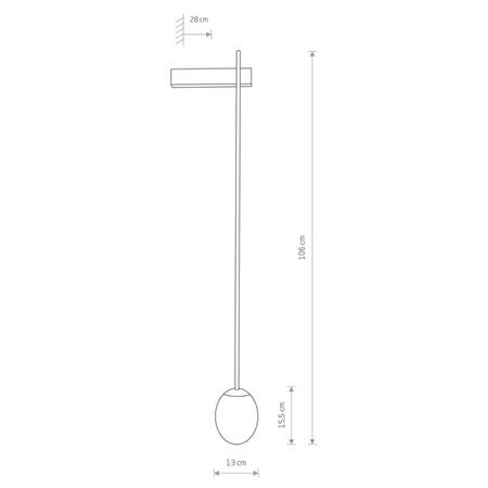 Kinkiet do łazienki ICE EGG B G9 25W wys. 106cm | czarny 8125