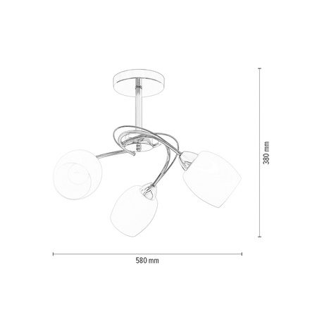 Lampa sufitowa Pisa 3xE27 Max.60W Chromowany metal/Białe szkło 8280328