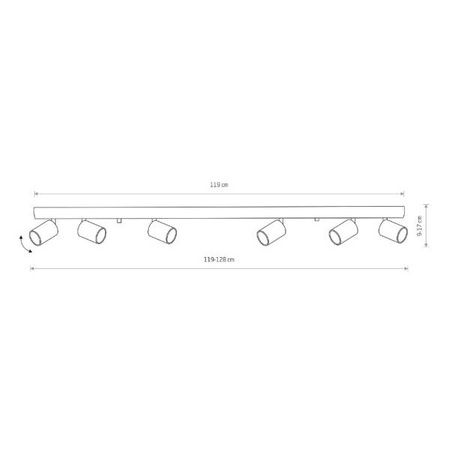 Listwa sufitowa EYE SPOT WHITE VI 6x GU10 dł. 119cm | biały 6607