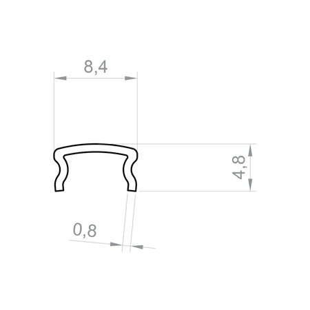 Osłonka C10 na klik 100cm | profil LED P4-2 | transparent