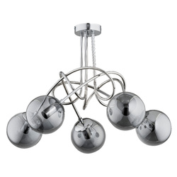 Lampa sufitowa ALFA TANGO GLASS CHROM 5xE14 62cm | 61095