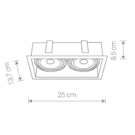 Lampa wpuszczana dwupunktowa MOD BLACK 9416