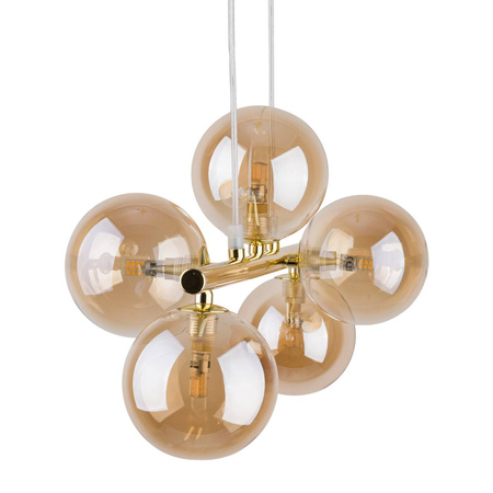 Stylowa lampa wisząca złote kulki ESTERA GOLD V | Złota 4549