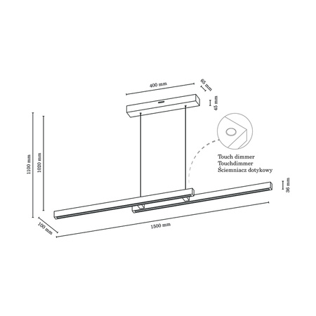 SMAL podwójna lampa wisząca LED zintegrowany 2660lm 3000K 28,5W drewno bukowe orzech ściemniaczem dotykowy 1529676