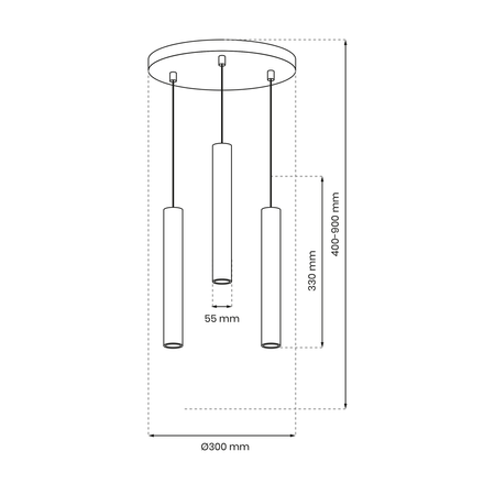 Lampa wisząca HUDSON, MLP8800, biała, 3x8W GU10