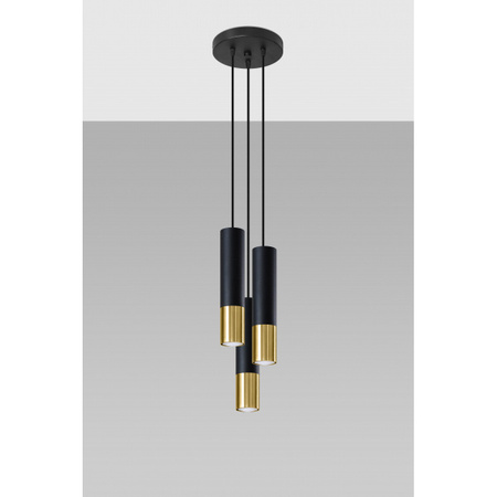 Lampa wisząca LOOPEZ 3P SL.0955 czarny/złoty 3xGU10