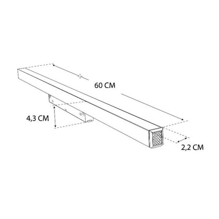 Oprawa magnetyczna pasek LED 60cm DDCX-GF600 20W 4000K | B | czarny