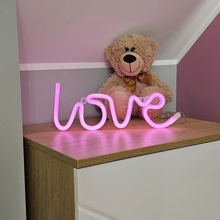 Lampka do pokoju dziecka dla nastolatka LOVE NEON LED na baterie