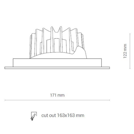 Lampa sufitowa wpuszczana DIA 30W LED 4000K | biały czarny 8718