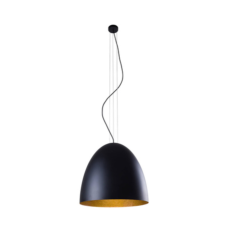 Lampa wisząca tuba nad stół EGG L czarny/złoty śr. 55cm 9024