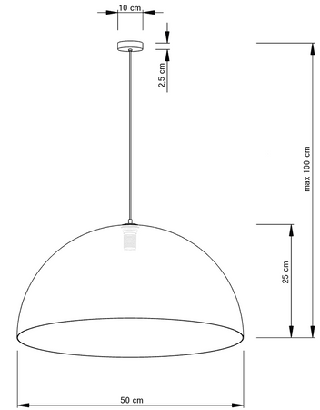 Lampa wisząca SFERA czarno - miedziana 50cm