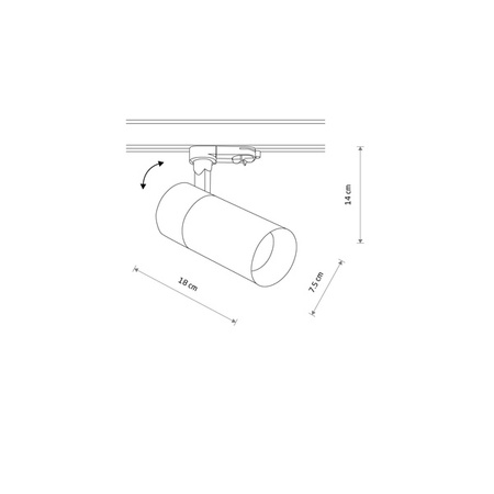 Spot TINOS LED wys. 14cm 30W 3000K do szyn CTLS 3F | czarny 10398