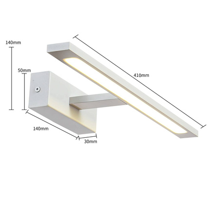 Biały kinkiet nad lustro ISLA 41cm