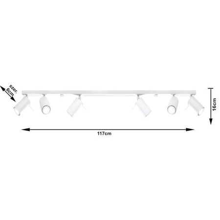 Plafon RING 6 punktowy Stal kolor biały 40W, SL.0333