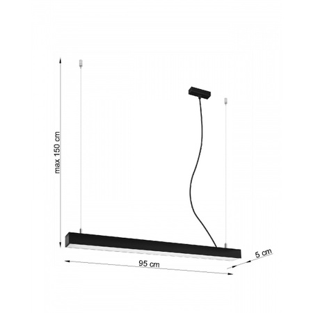 Lampa wisząca PINNE 950 CZARNA 31W barwa neutralna 4000K TH.051