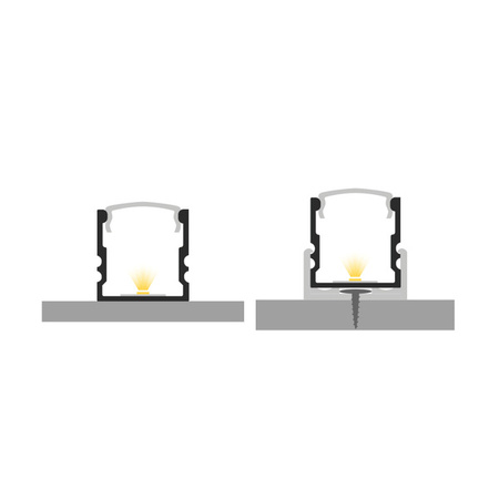 Profil LED P5-1 200cm szer. 13mm | do osłonek C1/C4/C13 | czarny