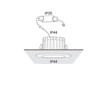 Downlight lampa sufitowa wpuszczana KEA 20W LED 4000K IP44 | biała 8772