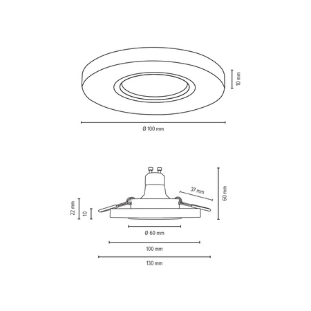 Okrągły Downlight Vitar 1xLED GU10 Max.6W Piaskowiec