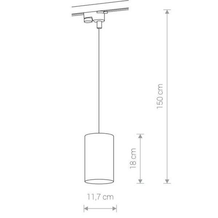 Lampa wisząca do szyny jedno fazowej PROFILE BIT BLACK 8823